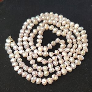 Baroque Light Lavender Purple Pearl Necklace